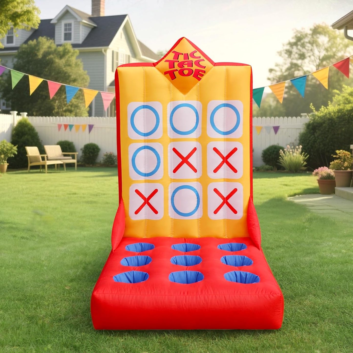 Inflatable Carnival Game with Built-in Blower, Portable Fun Toss Game for Backyard, Outdoor Carnival & Party