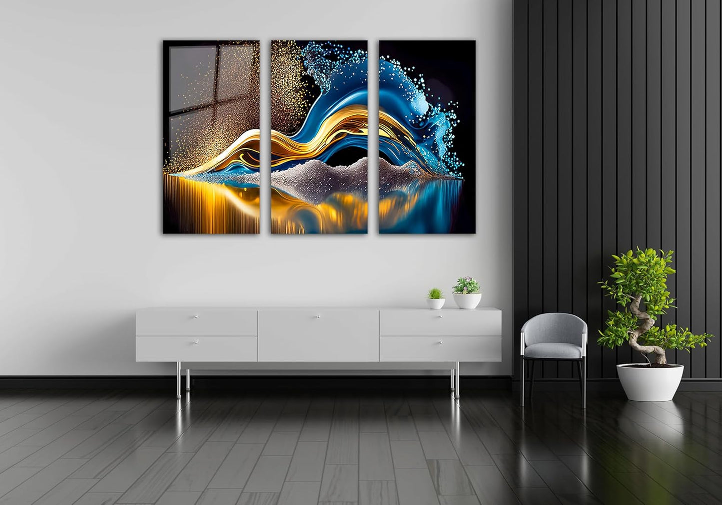 SpiritualHands Colorful Abstract Printed Tempered Glass Wall Art Painting for Living Room, Tempered Glass Modern Prints Decor, Large Vivid Color Panel for Bedroom, Kitchen, or Office