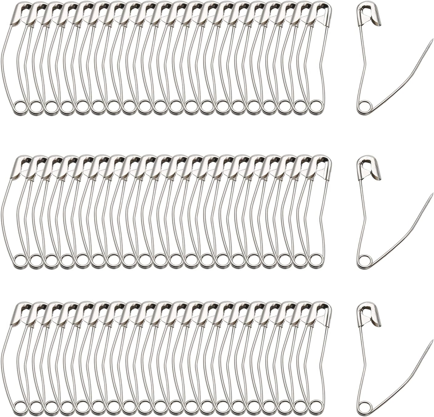 120Pcs Curved Safety Pins Size 2, 1.5" / 38mm Quilting Basting Pins, Bent Safety Pins for Quilting and Knitting (Sliver)
