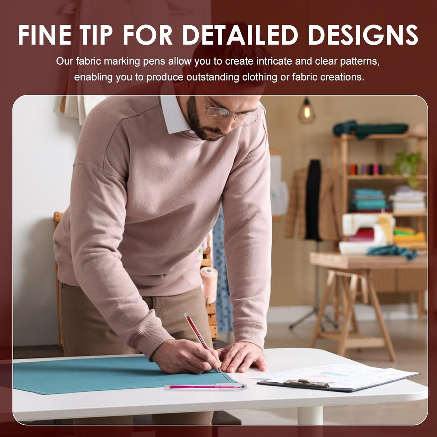 48pcs Heat Erasable Pens for Fabric, Assorted Colors, Fabric Pens for Sewing Erasable for Quilting Sewing DIY Dressmaking Fabrics Tailors Chalk