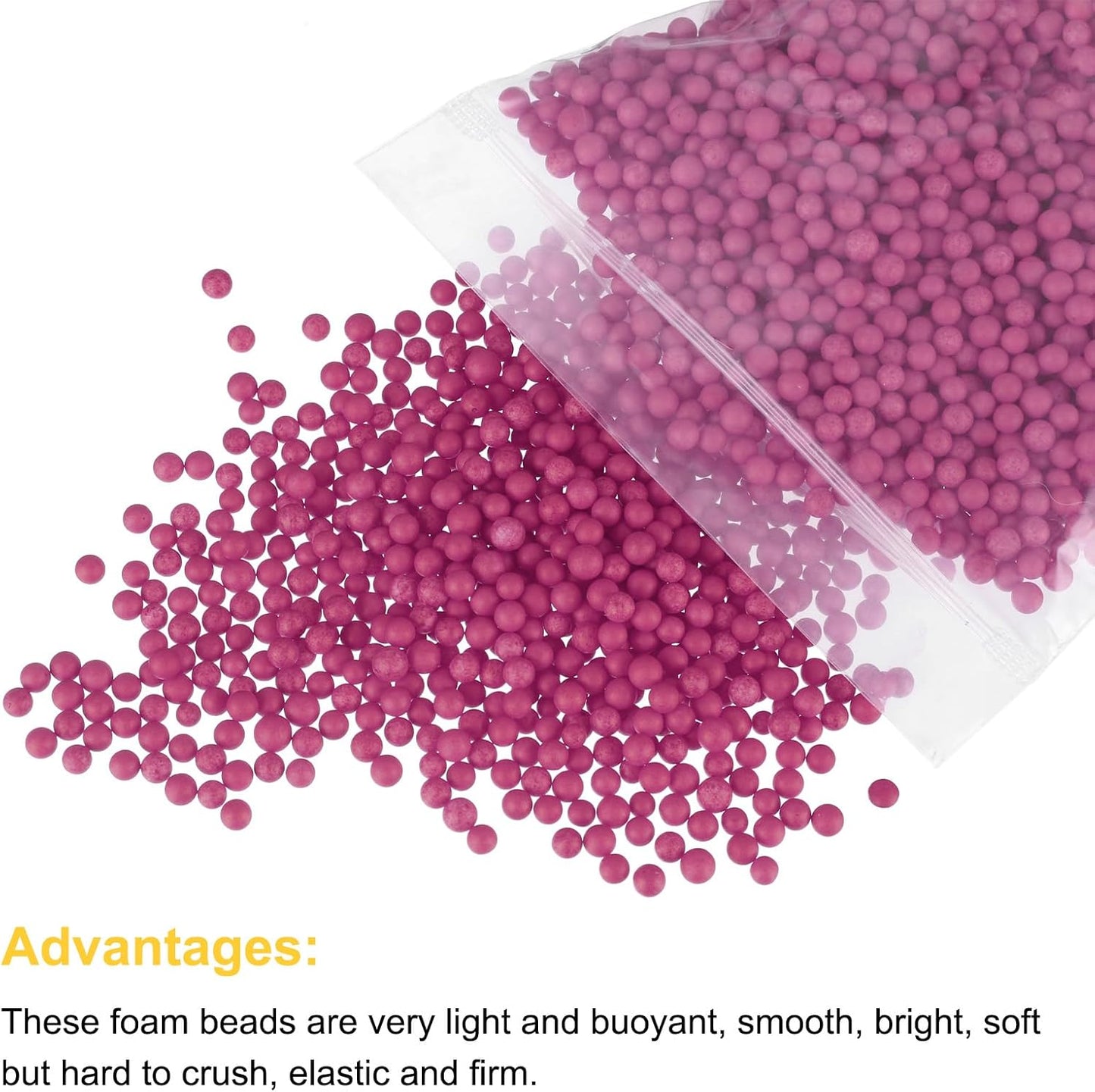 MECCANIXITY Foam Beads Foam Balls 4-6mm for Wedding and Party Decorations, Tiny Packing Balls, Arts DIY Crafts Supplies (Rose Red,1 Pack Approx 5000pcs)