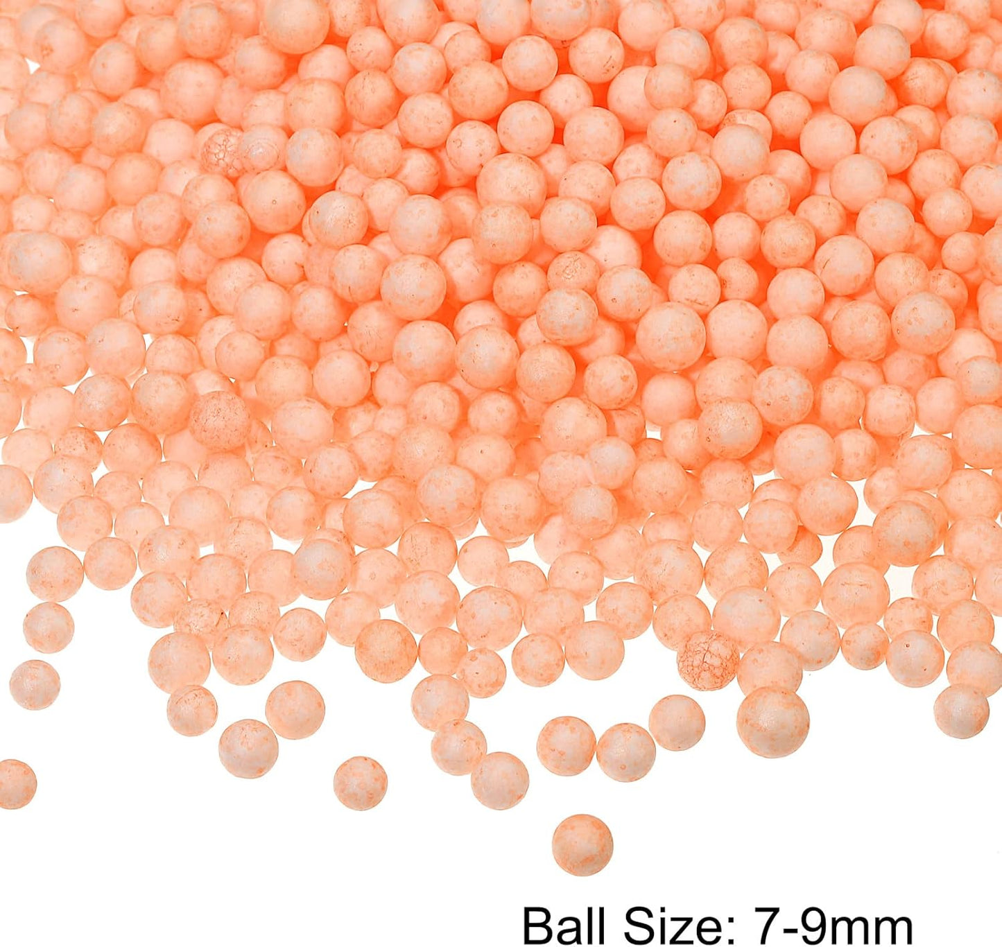 MECCANIXITY Foam Beads Foam Balls 7-9mm for Wedding and Party Decorations, Tiny Packing Balls, Arts DIY Crafts Supplies (Orange,1 Pack Approx 3000pcs)