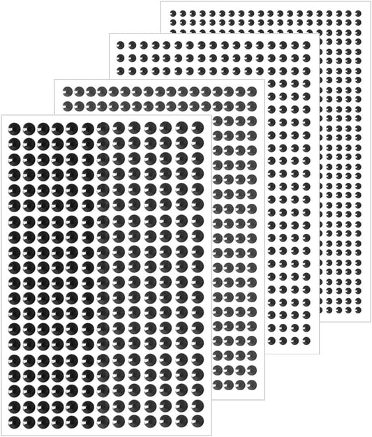4 Sheets Self Adhesive Pearl Stickers, Self 4 Sizes Bling Rhinestone Sticker, Rhinestone Stickers,Flat Back Pearls Sticker for DIY Crafts Craft Card Decorations Nail Art Beauty Makeup (Black)