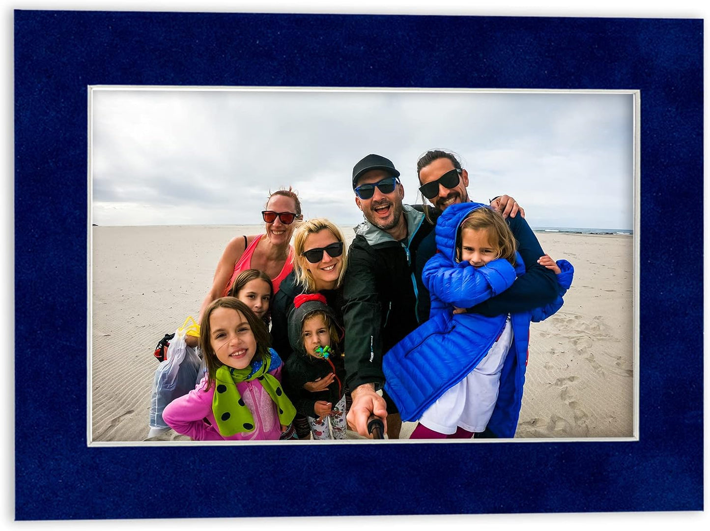 Poster Palooza 11x14 Mat Bevel Cut for 8.5x11 Photos - Acid Free Brooke Blue Suede Precut Matboard - For Pictures, Photos, Framing - 4-ply Thickness