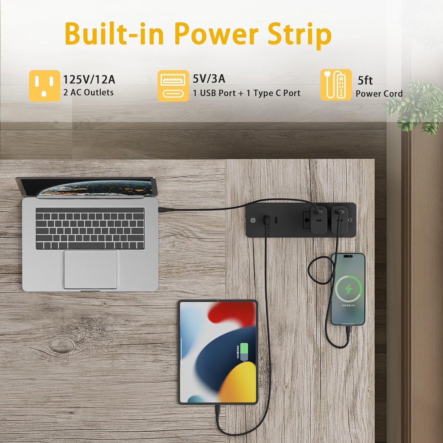 TIQLAB L Shaped Computer Desk with Power Outlets, 40 Inch Small Corner Desk with Reversible Shelves, Gaming Desk Computer Table Study Writing Desk for Home Office Small Space, Gray