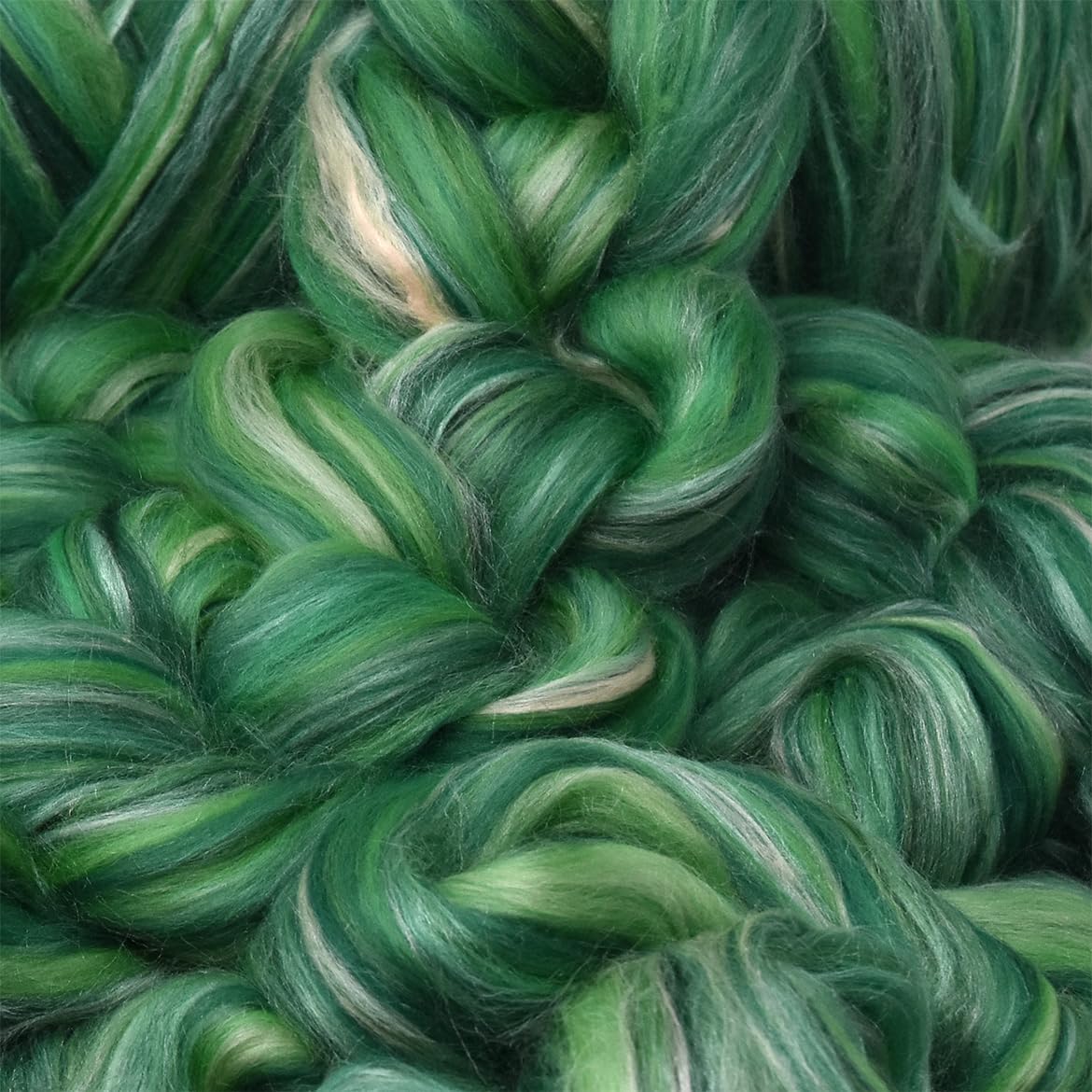 Merino Silk Luxe Tonal Designer Blend. Superfine Merino, Mulberry Silk, Tussah Silk. Top Roving for Spinning or Felting. Eden 4oz