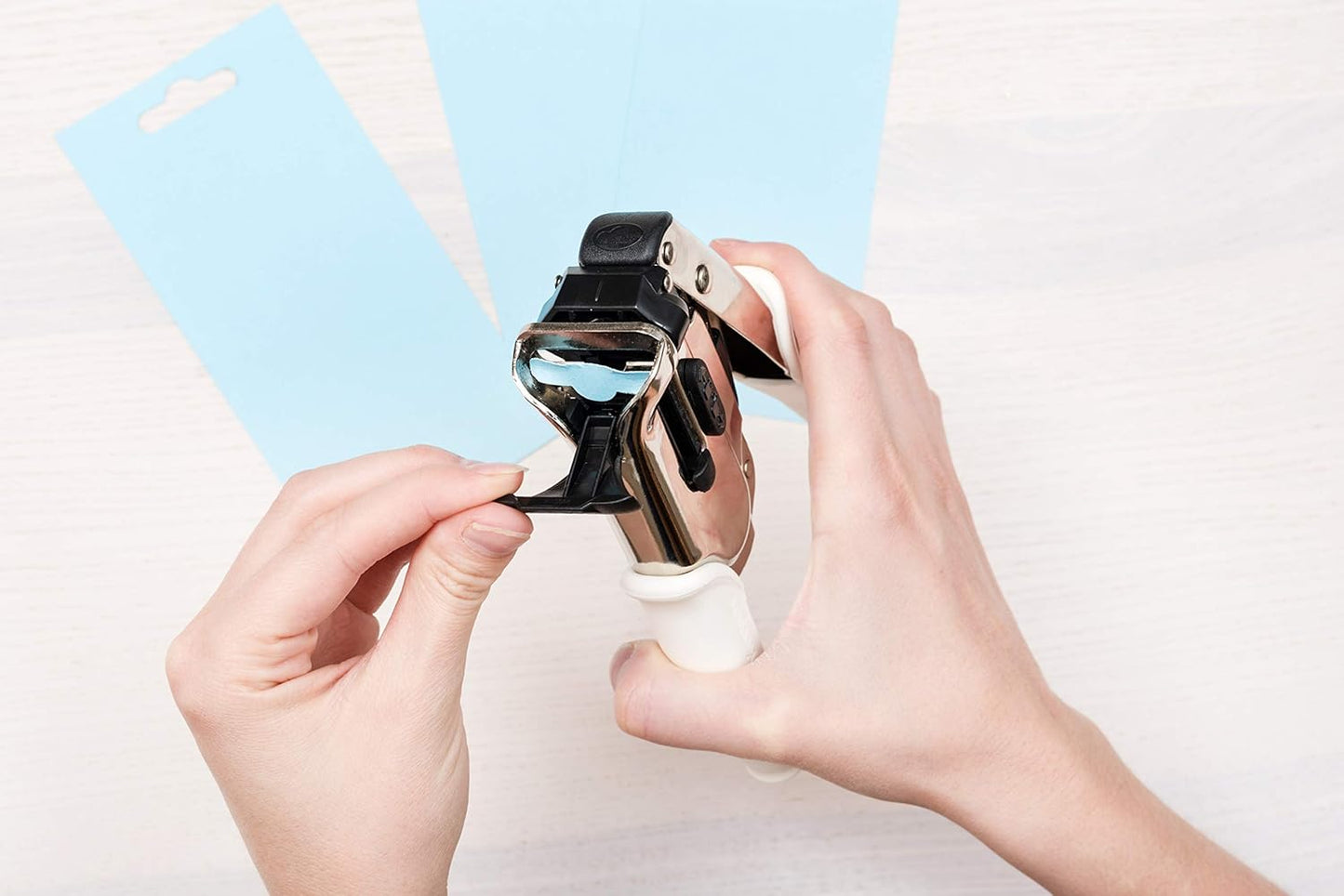 We R Memory Keepers Euro Hook Paper Punch, 1.5 Inch Reach, Use with Paper, Clipboard, Fabric, Thin Tin, Leather, & Plastic, Scrapbooking, Card Making