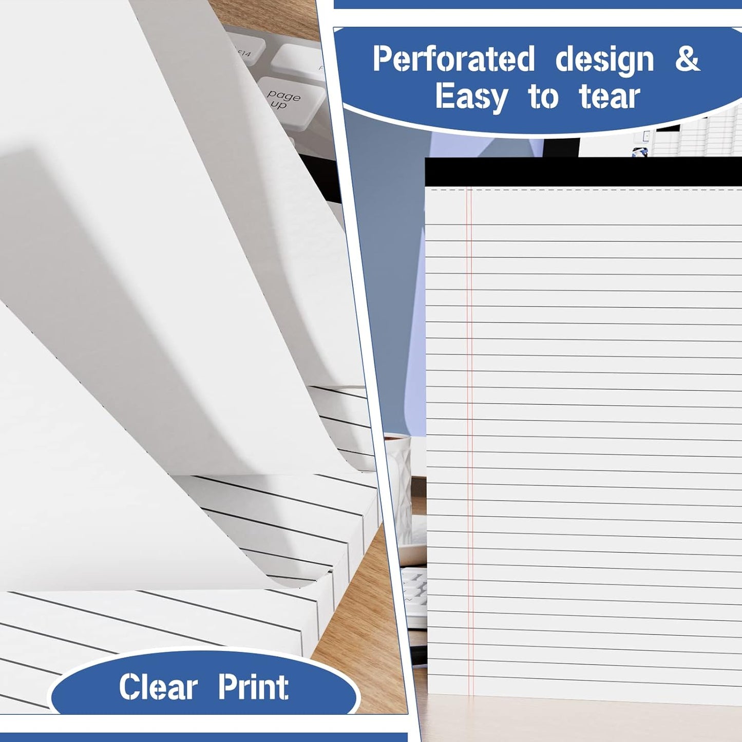 Legal Pads 12 Pack of Note Pads 6 x 9 Inch Notepad 21lb Thick Paper Legal Pad 30 Sheets Note Pad College Ruled Small Legal Pads 29 Lines Writing Pads for Writing, Sketching, and Note-Taking