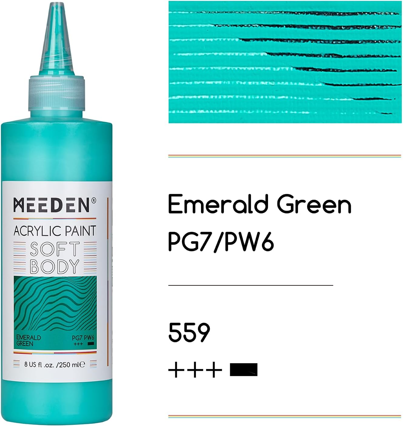 MEEDEN Soft Body Acrylic Paint: Emerald Green Matte Finish - 250ml/8.45oz Bulk Acrylic Colors in Ergonomic Bottle - Fluid Flow Art Paints for Artists Canvas Painting