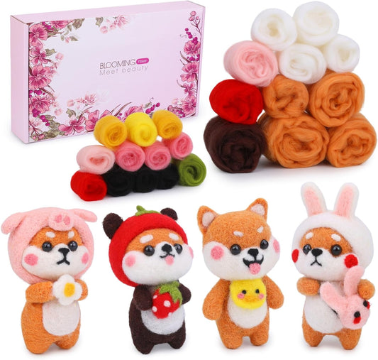 UOOU Needle Felting Kit for Beginners, Wool Felting Kit with 6 Pcs Colorful Needle Felting Needles and Instructions, Wool Felting Supplies for Adults