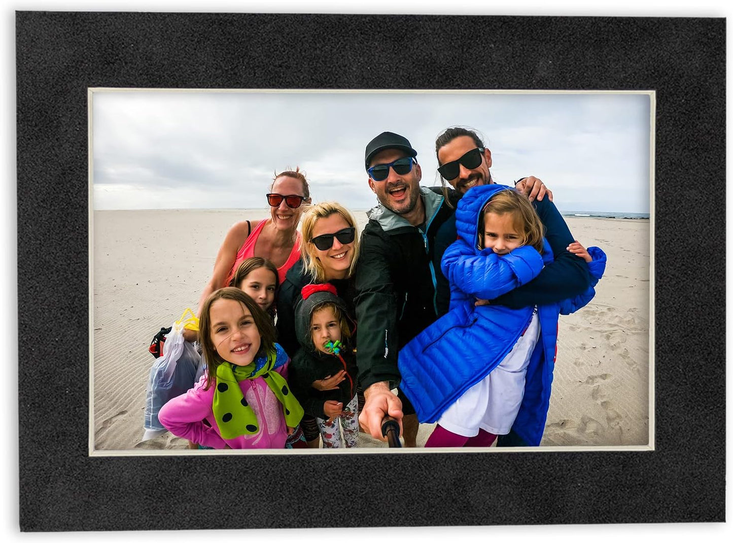 Pack of TEN 11x14 Mats Bevel Cut for 8.5x11 Photos - Acid Free Dark Grey Suede Precut Matboards For Pictures, Photos, Framing - 4-ply Thickness