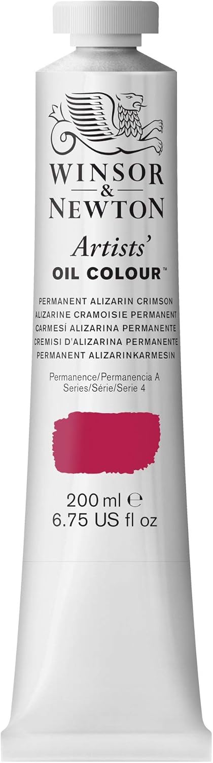 Winsor & Newton Artists' Oil Color, 200ml (6.75 oz) Tube, Permanent Alizarin Crimson