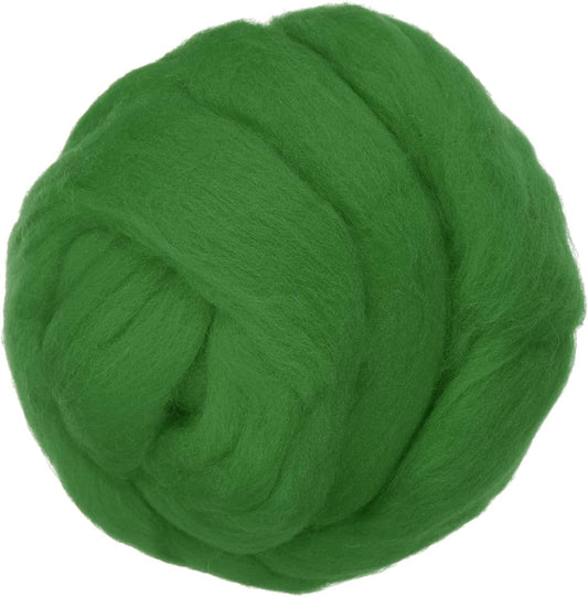 PATIKIL Wool Roving Yarn, 80G/2.82OZ Soft Felting Wool Pure Chunky Roving Yarn Bulk for Needle Felting Knitting Blanket Spinning Weaving DIY Craft, Grass Green