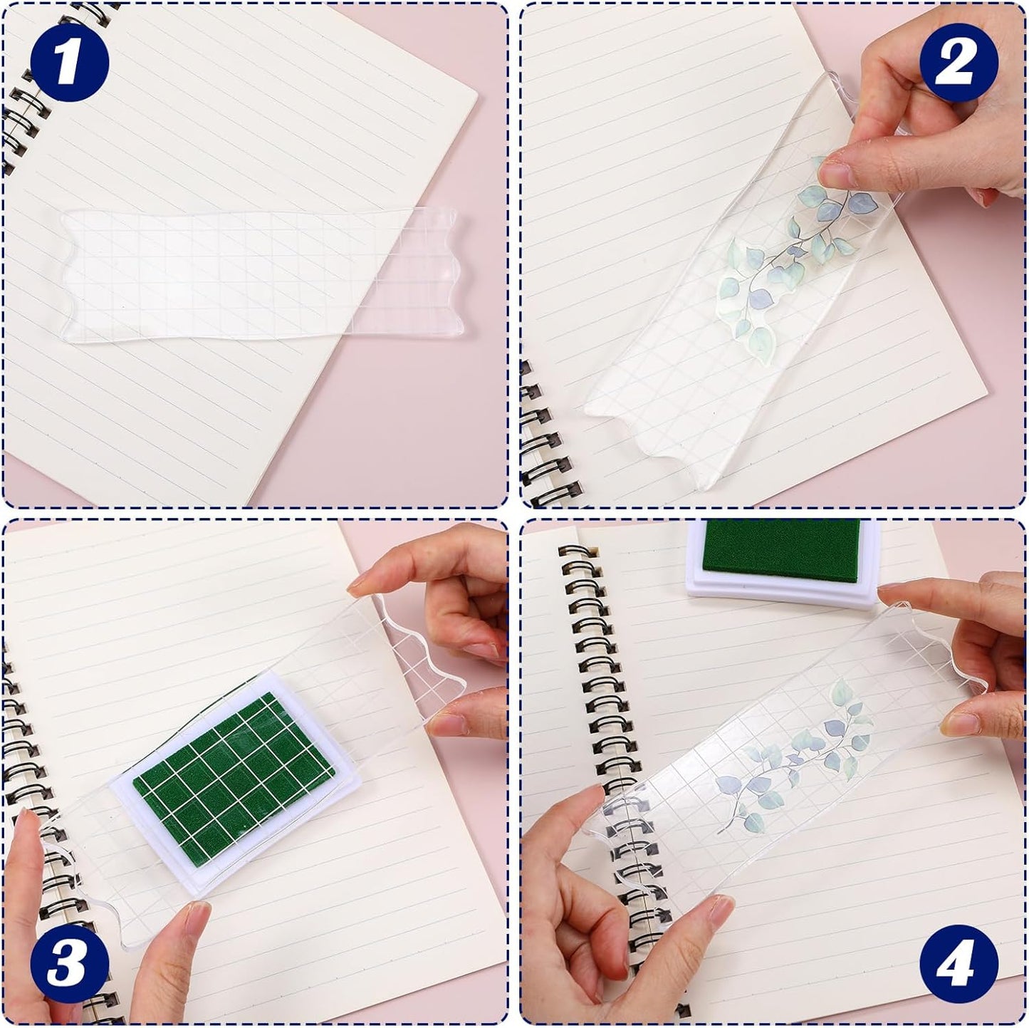 7PCS Acrylic Stamp Block, Clear Stamping Blocks Tool Acrylic Blocks for Stamping Decorative Stamp Blocks Square Display Block Set Props for DIY Crafts Making