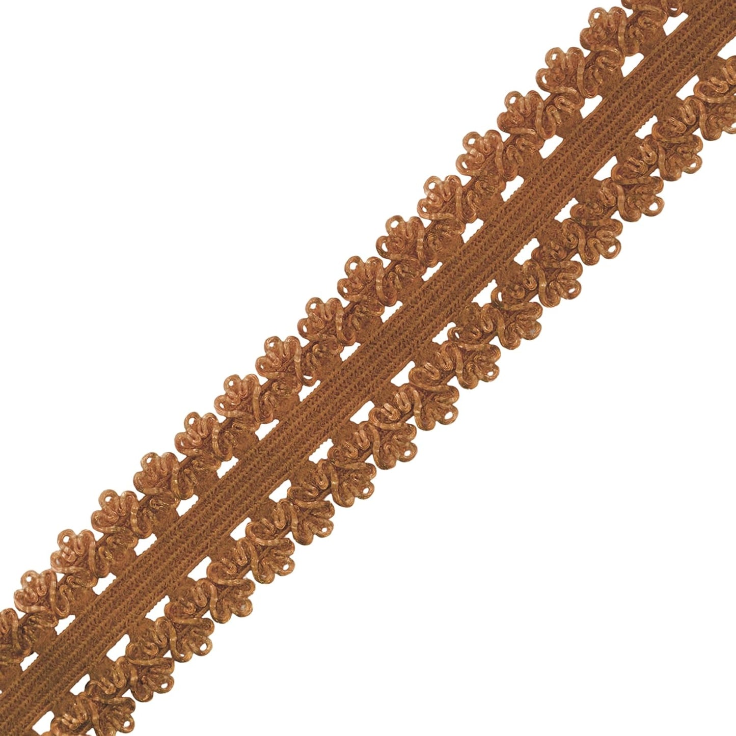 Mandala Crafts Brown Stretch Lace Soft Elastic Trim Roll - 55 Yards 1 Inch Wide Stretchy Frilly Picot Ribbon for Sewing Lingerie, Headbands, Underwear, and Crafts