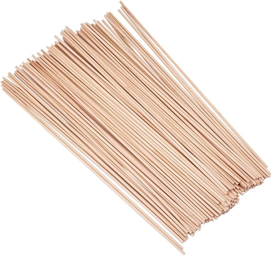 eBoot 100 Pack 1/8 x 12 Inch Unfinished Natural Wooden Craft Dowel Rods Sticks for Crafting and DIY