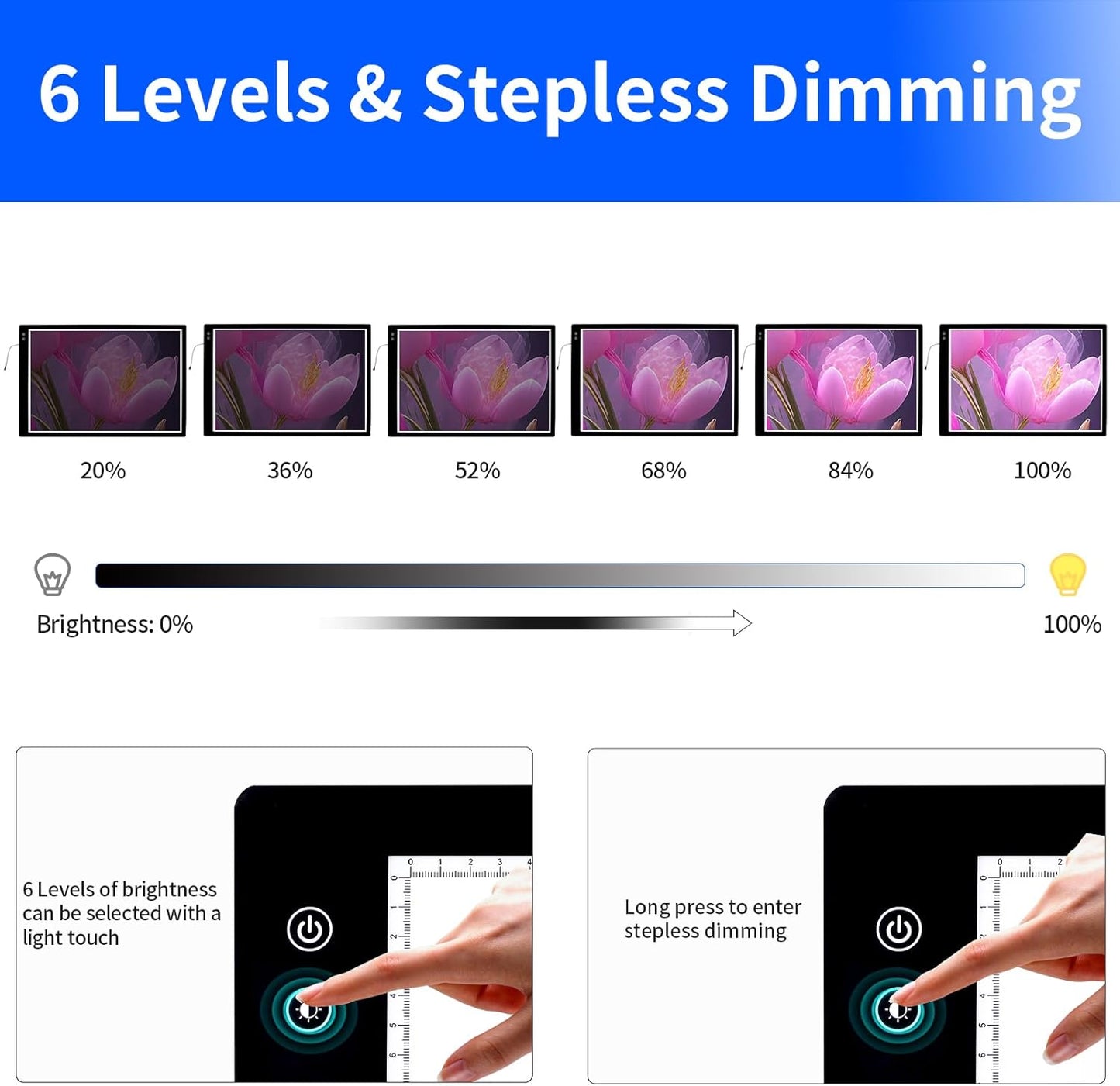 Luxjoyful A1 Extra Large Light Board for Diamond Painting,LED Rechargeable Light Pad with Built-in 6000mAh Battery,3 Color Stepless Dimming,Light Box for Tracing,Diamond Painting,Drawing,Vinyl Weeding