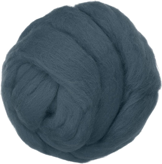 PATIKIL Wool Roving Yarn, 80G/2.82OZ Soft Felting Wool Pure Chunky Roving Yarn Bulk for Needle Felting Knitting Blanket Spinning Weaving DIY Craft, Gray Blue