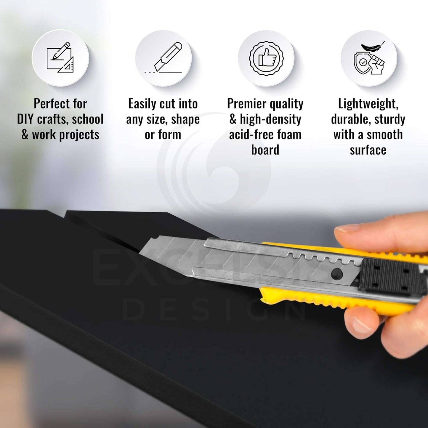 Black Foam Board 18 x 24 x 1/8" (3mm) Inch, 15 Pack Acid-Free Foam Core Poster Board Sheets for Art, Crafts, Presentation, Vision Board, Signboard, and Party Decorations
