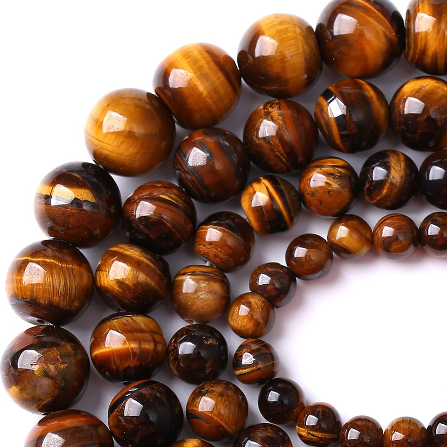 12MM Natural Iron Yellow Tiger Eye Stone Energy Healing Beads Round Loose Beads for Jewelry Making Bracelet 32pcs 15"