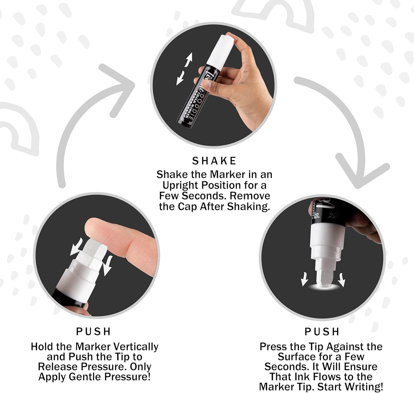 Loddie Doddie Erasable White Chalk Markers for Signs, Blackboard, Glass - Ultra Fine, Medium, Broad Tips (1mm, 3mm, 6mm, 10mm, 15mm) - Liquid Chalk Markers - Pack of 5