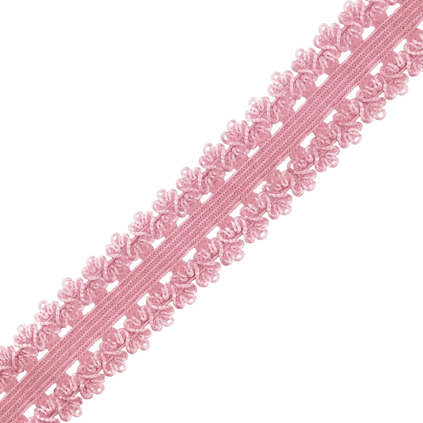 Mandala Crafts Mauve Stretch Lace Soft Elastic Trim Roll - 55 Yards 1 Inch Wide Stretchy Frilly Picot Ribbon for Sewing Lingerie, Headbands, Underwear, and Crafts