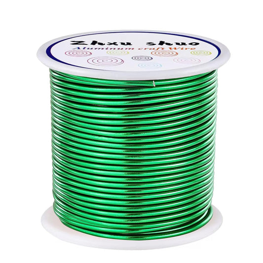 12 Gauge(2mm) Aluminum Wire 35 Yards Anodized Metal Wire for Bonsai Armature Crafting Sculpting Jewelry Craft Making Beading Floral (Green, 12 Gauge)