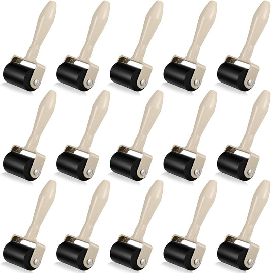 Frienda 15 Pcs Rubber Brayer Rollers 1.9 Inch Rubber Ink Roller for Gluing Printing Inking Block Paper Crafting Press Printmaking Wallpaper Stamping Scrapbooks Crafting Art DIY