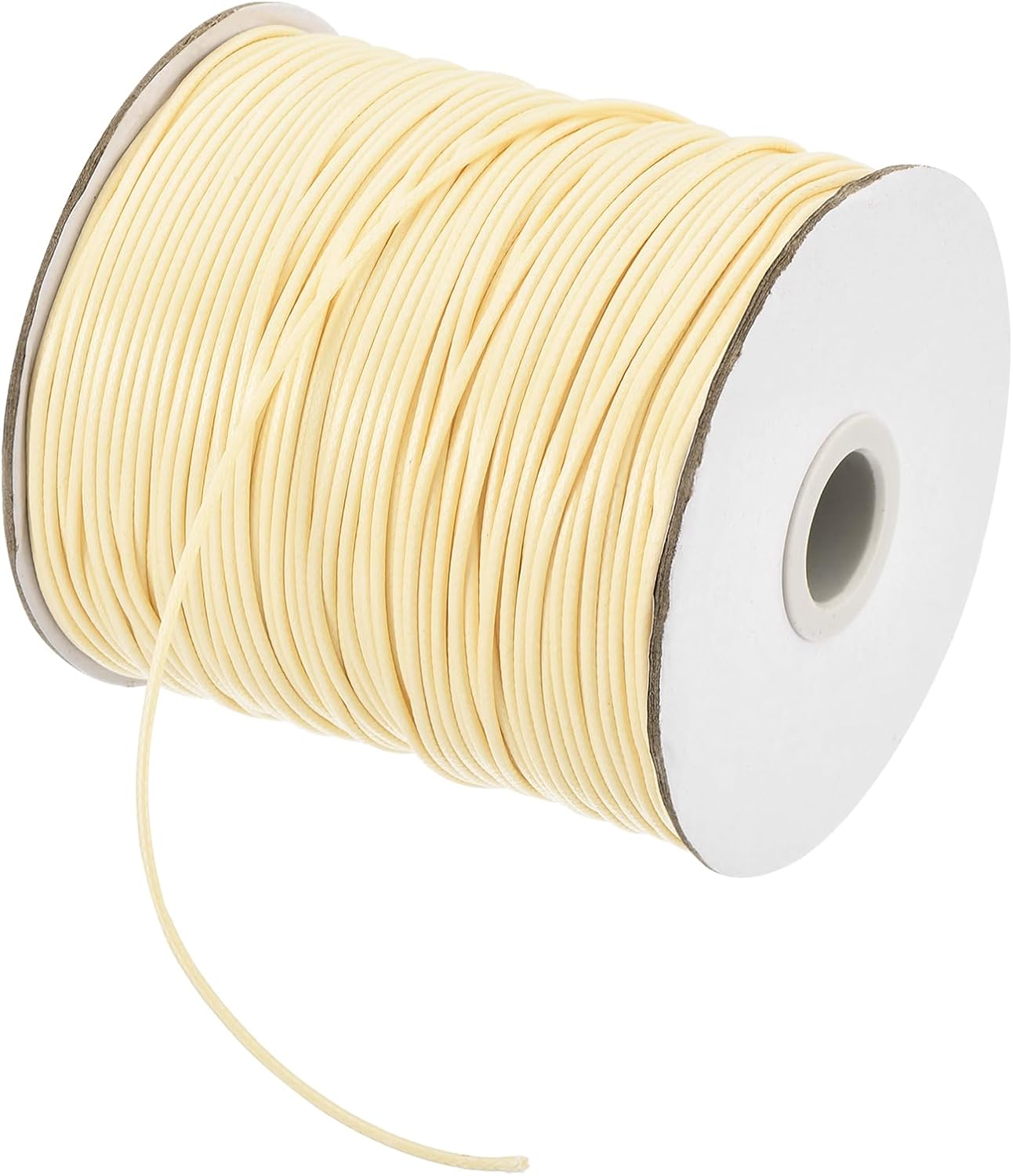 MECCANIXITY Waxed Cord 1.5mm Waxed Polyester Cord 175 Yard Wax String for Bracelet Making,Necklaces, Beading,Jewelry Making and DIY Crafts(Beige), 0.06 inch-Dia