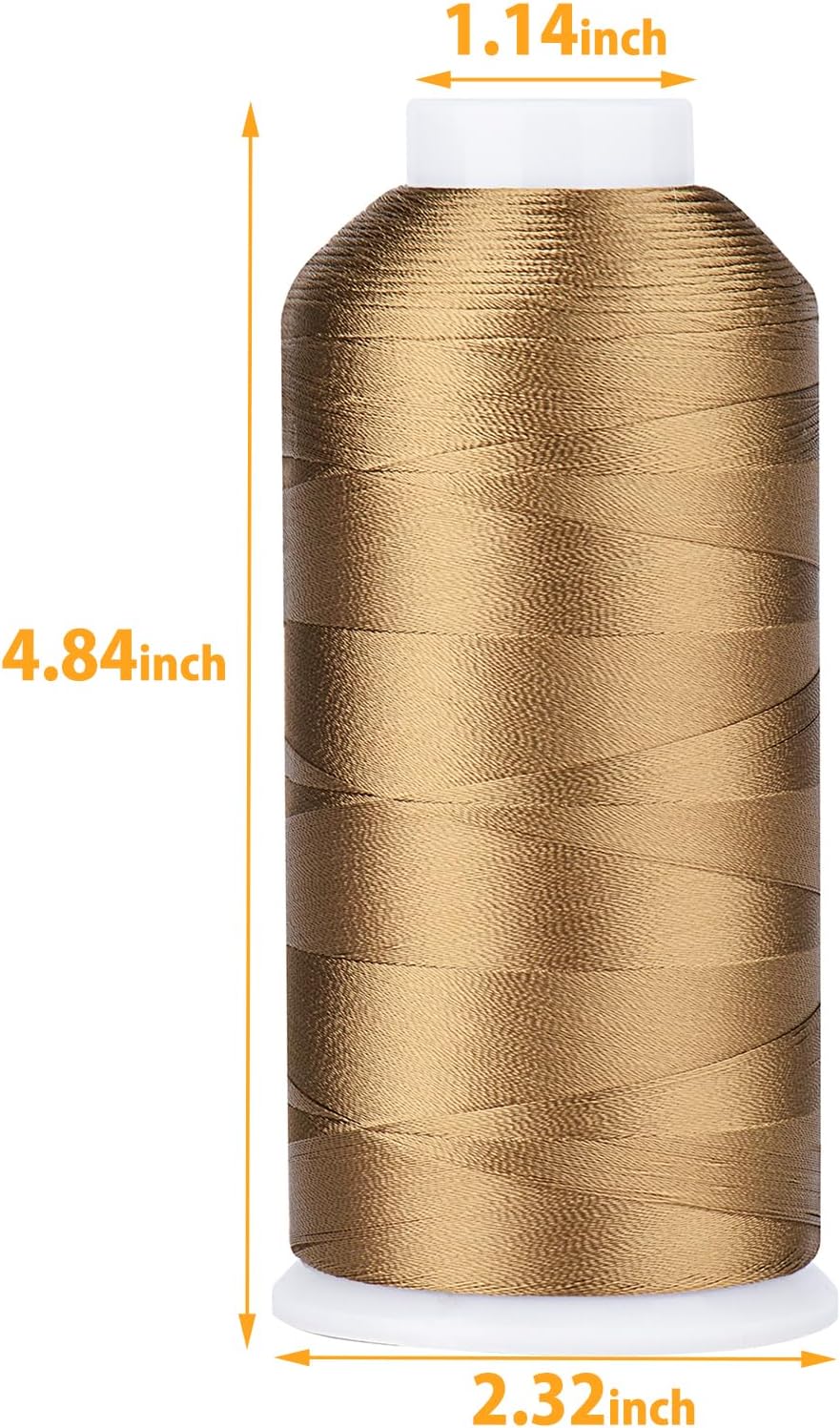 Simthread Rayon Embroidery Thread 5500 Yards, 40wt 100% Rayon Viscose for Commercial and Domestic Machines - Caramel 1057