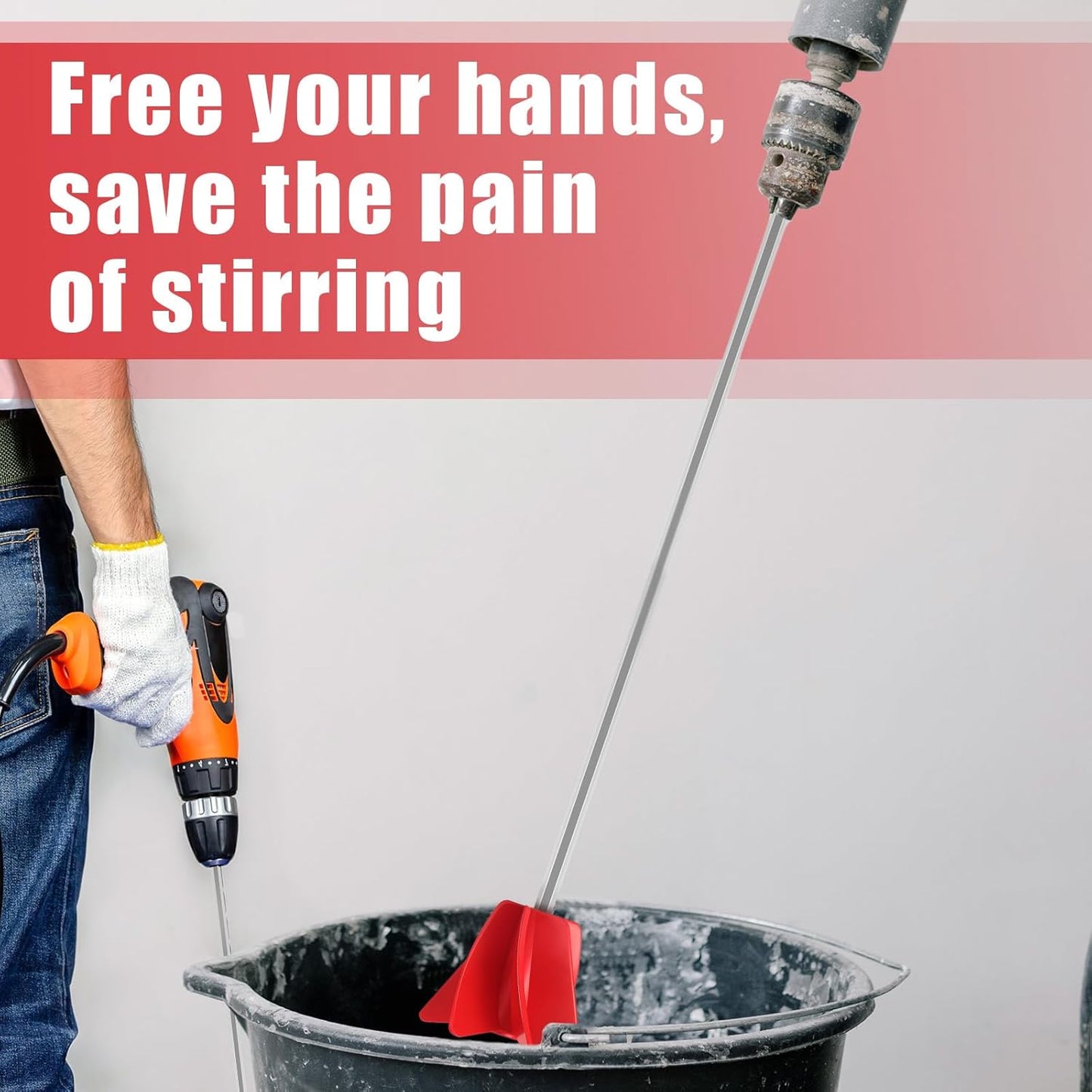 Loosh 12 Pcs 11 Inch Paint Stirrer for Drill, Paint Mixer Attachment, Helix Epoxy Mixer for Concrete Resin Silicone Stirrer Paddle Works with Most Drills