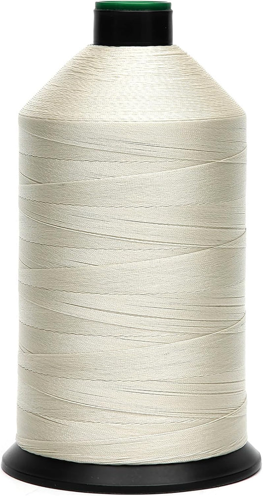 Extra Strong Bonded Nylon Thread #69 Tex70 – 16 OZ, 6000yds, Versatile Stitching Solution for Leather, Upholstery, Canvas Repair and More (Beige)