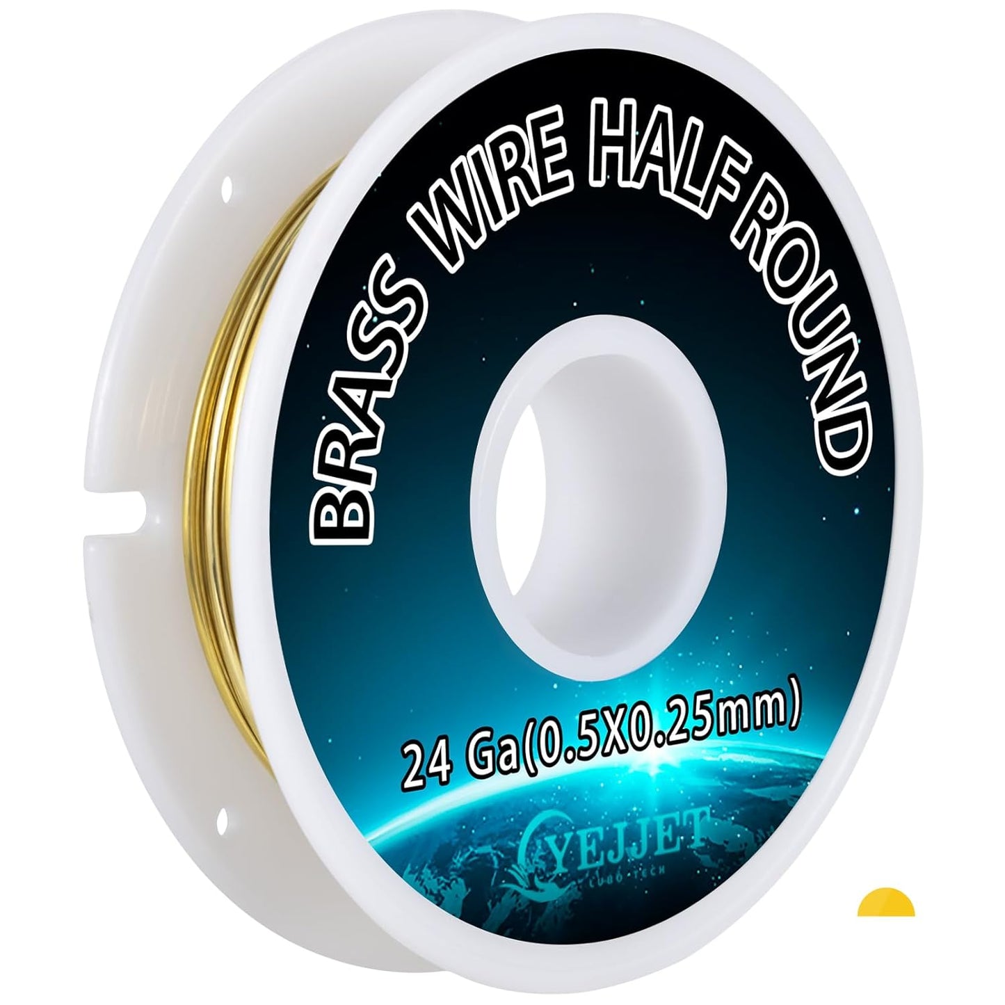 24 Gauge Half-Round Brass Wire 0.51x0.25mm - 3.0 oz 276 Feet Craft Wire Bulk, Metalworking