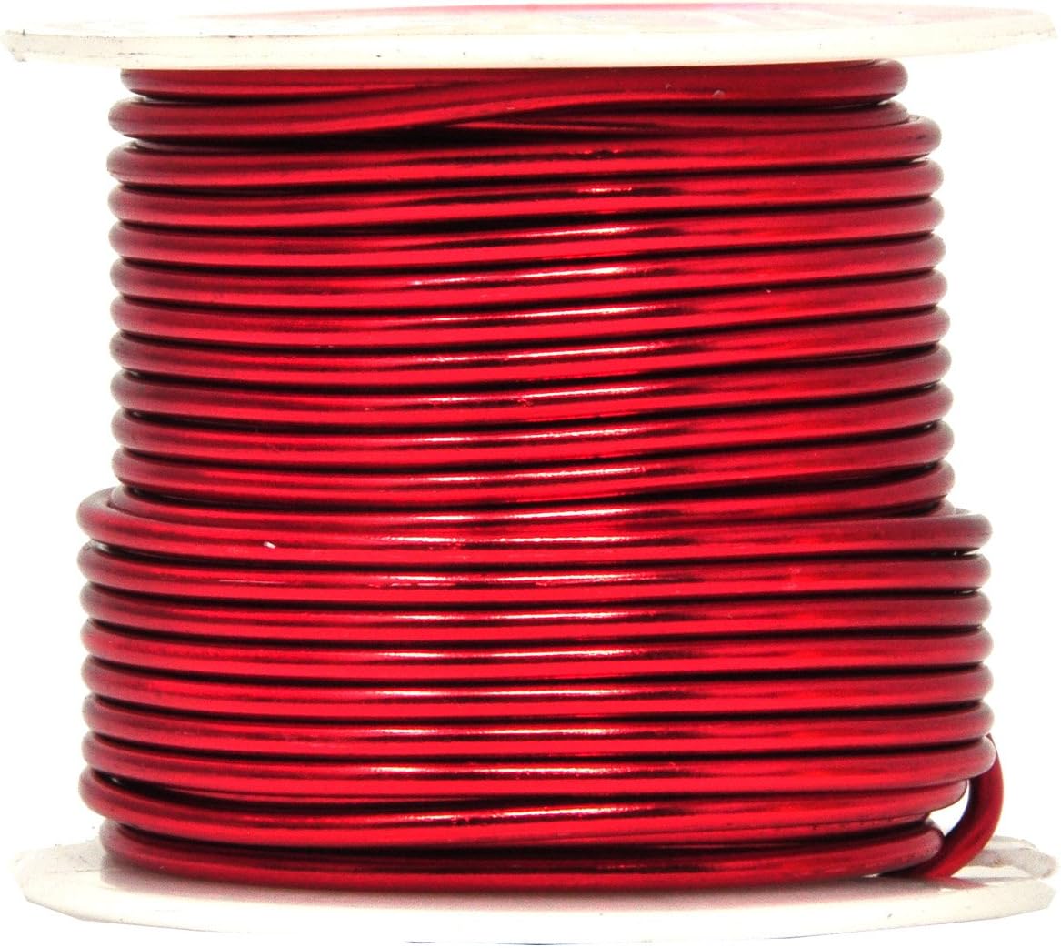 Mandala Crafts 12 Gauge Anodized Aluminum Craft Wire for Jewelry Making - 276 FT Colored Flexible Silver Copper True Blue Black Red Kelly Green Wire - Bendable for Bonsai Armature Crafting Sculpting