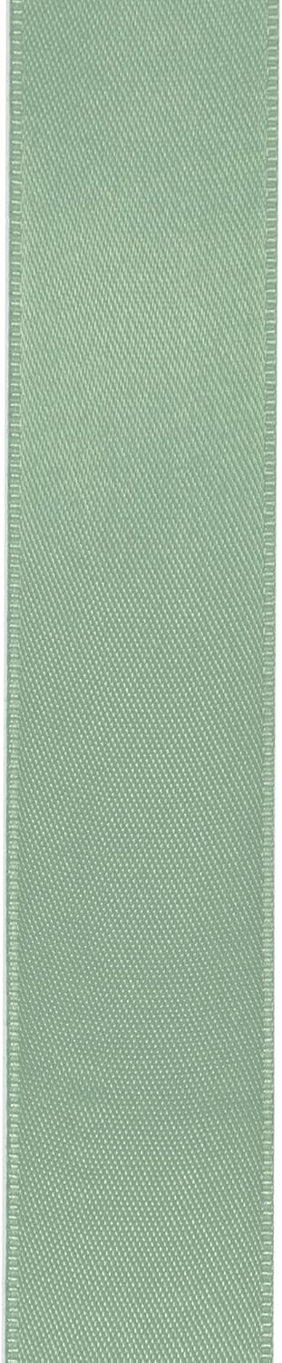 LIUYAXI Sage Green Stain Ribbon, 1" X Continuous 50 Yards, Double Faced Fabric Ribbon Perfect for Gift Wrapping Wedding Birthday Party Chair Sash Christmas Hair Floral Craft Sewing