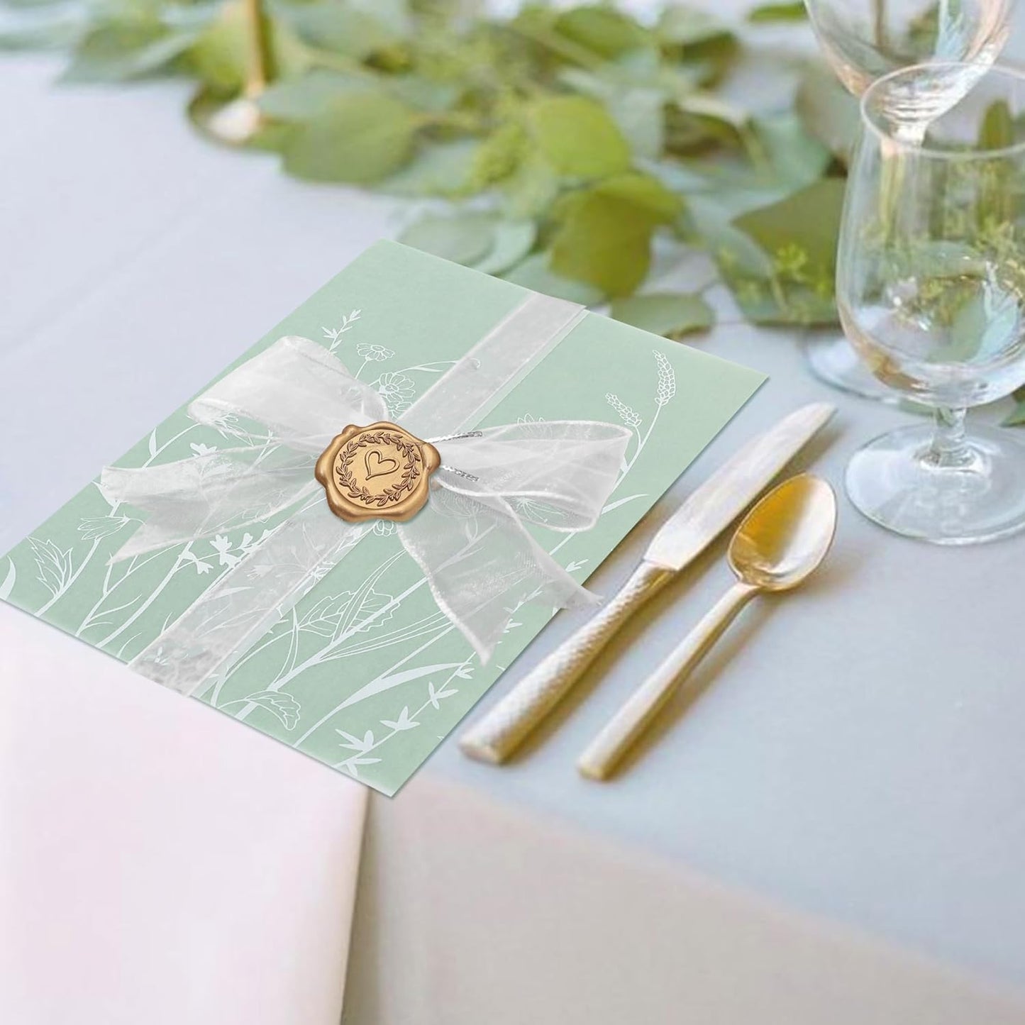 SWANGSA 50 Pack Vellum Jackets for 5x7 Invitations, Elegant White Wildflower Vellum Paper, 115GSM Translucent Invitation Sleeve Wraps for Wedding Bridal Baby Shower Birthday Envelopes