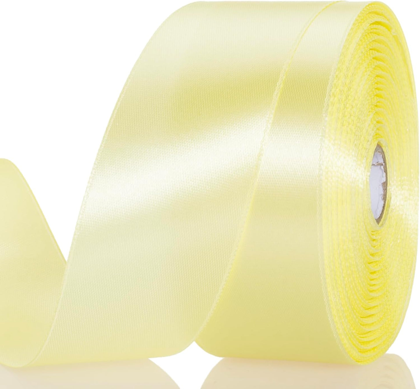 1 1/2 Inch Baby Maize Solid Satin Ribbon, 50 Yards Craft Fabric Ribbon for Gift Wrapping Floral Bouquets Wedding Party Decoration