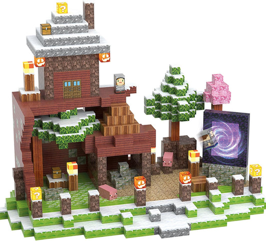 Magnetic Blocks, Magnetic Building Blocks Construction Toys STEM Montessori Sensory Toys, Magnet Cubes with Light Blocks, Stacking Toy Christmas Birthday Gifts for Kids Boys Girls Age 3-4 4-8 8-12