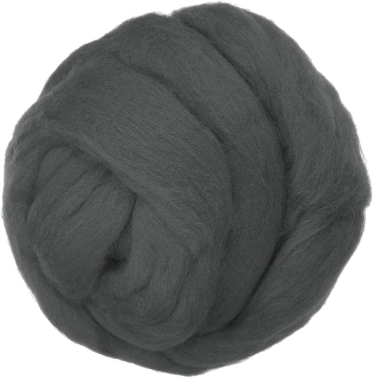 PATIKIL Wool Roving Yarn, 250G/8.8OZ Felting Wool Pure Roving Yarn, Drak Gray