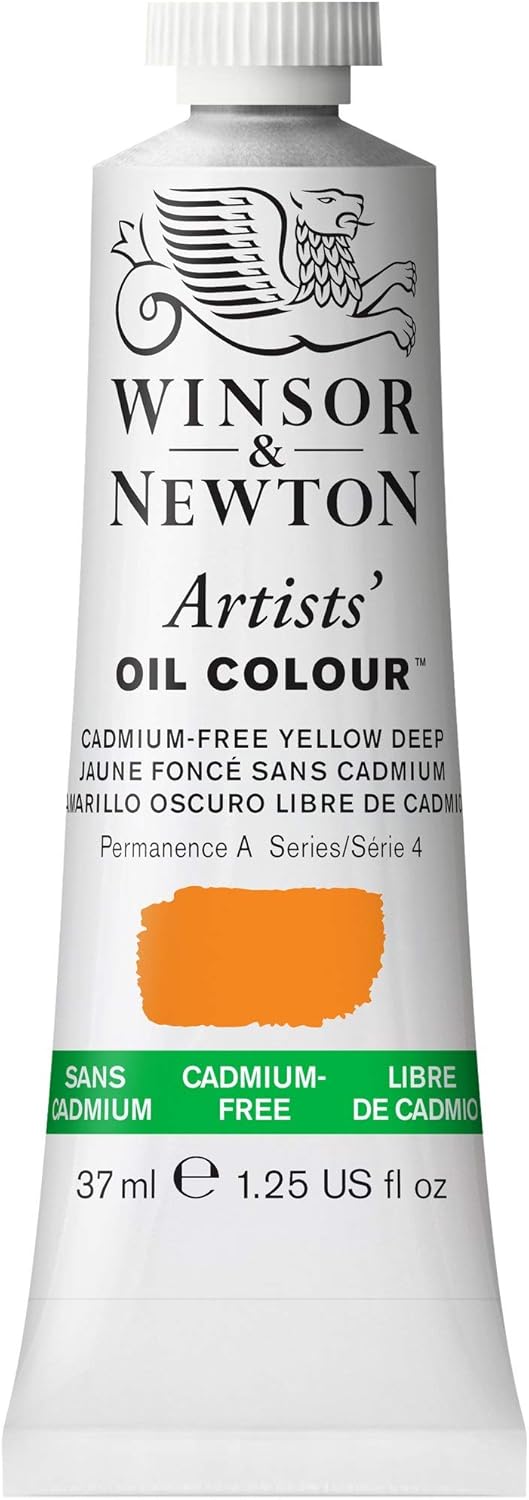 Winsor & Newton Artists' Oil Color, 37ml (1.25 oz) Tube, Cadmium-Free Yellow Deep