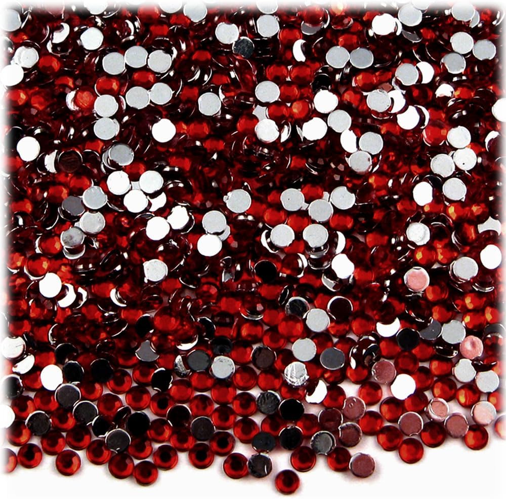 The Crafts Outlet 1,440pc Rhinestones Round 3mm (10ss) Flatback Devil Red Wine