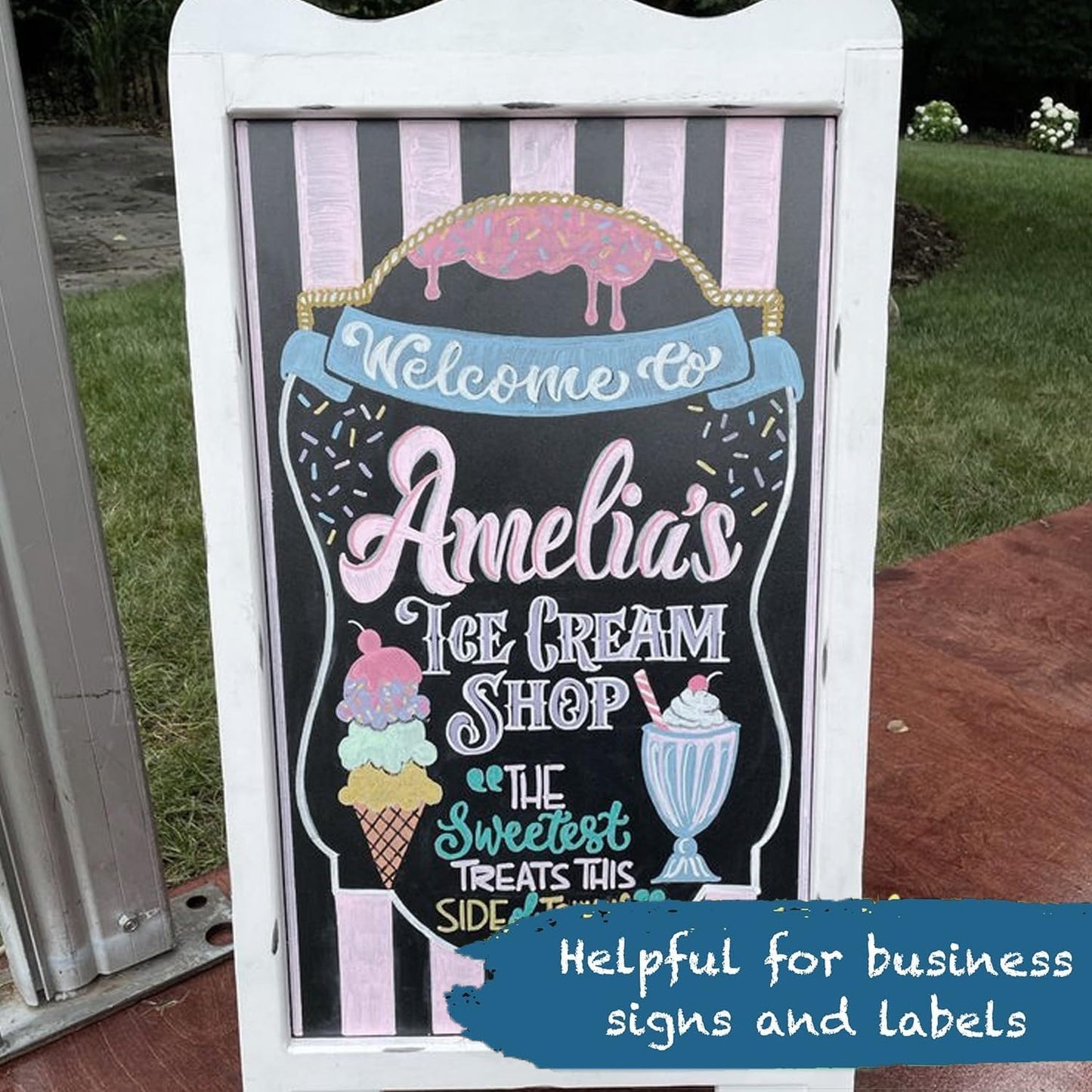 Liquid Chalk Markers for Chalkboard Erasable (20 Vintage Colors) - Bold Dry Erase Marker Chalk Pens for Blackboard, Windows, Bistro, Glass - 6mm Reversible Tip