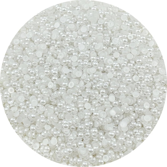 6000pcs 4mm Half Pearls for Crafts Flatback Half Round Pearl Beads for Jewelry Making Nail Art Scrapbook Craft Wedding Dress Decoration(White)
