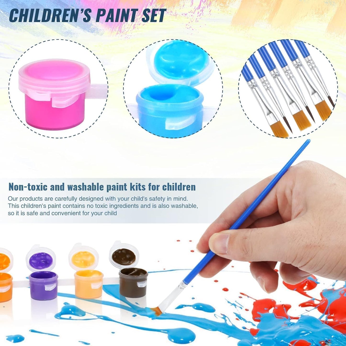 20 Pack Mini Acrylic Paint Set, 12 Colors Acrylic Paints Strips for Kids & Adults Craft Paint,280 PCS Kids Painting Kit Container Strips Storage for Home Birthday Classroom Party (280)