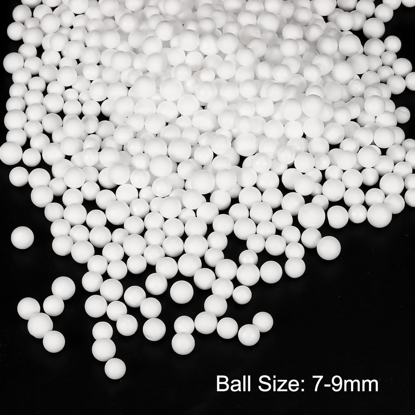 MECCANIXITY Foam Beads Foam Balls 7-9mm for Wedding and Party Decorations, Tiny Packing Balls, Arts DIY Crafts Supplies (White,1 Pack Approx 3000pcs)