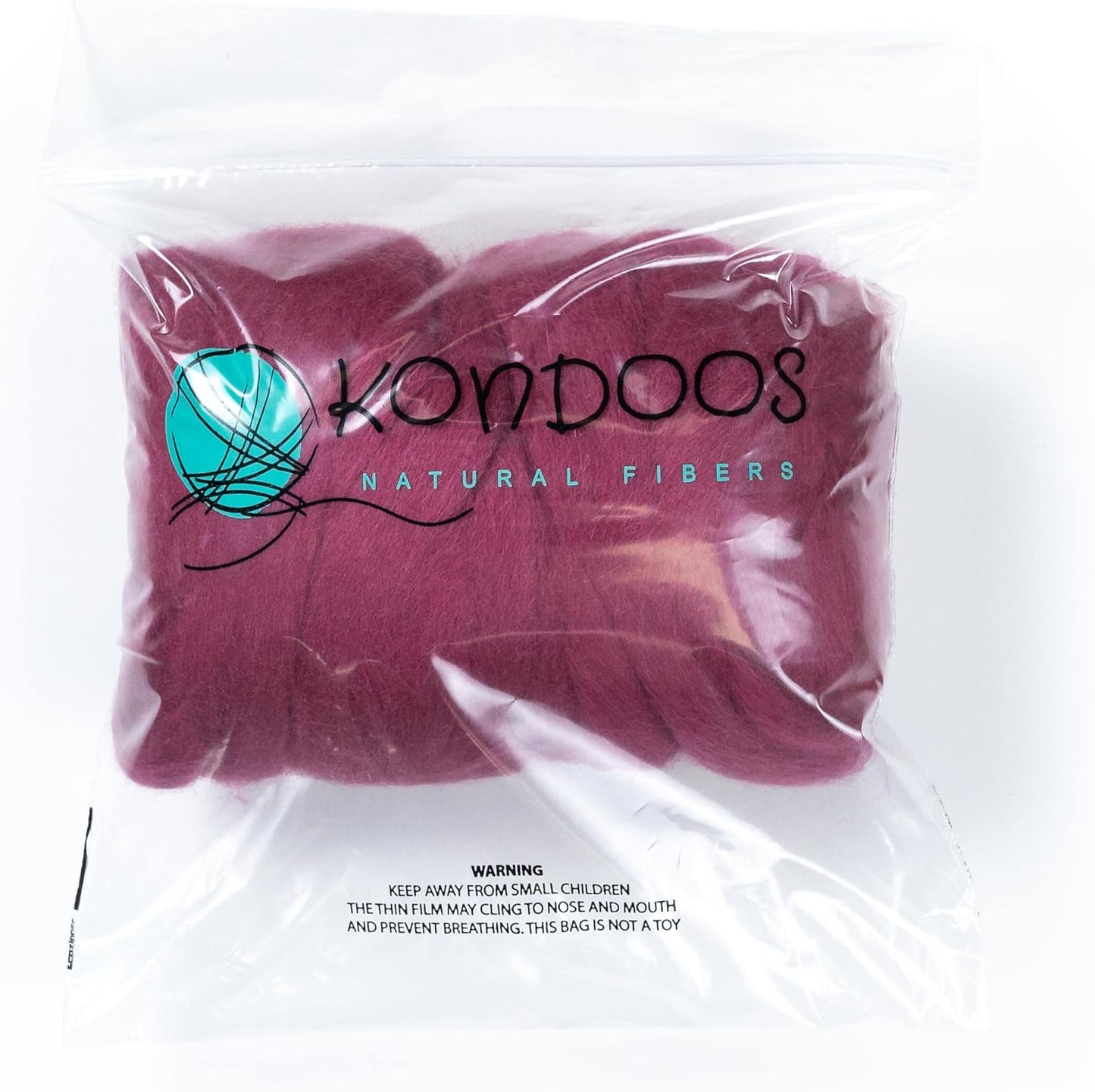 Colored Natural Wool roving, 8 OZ. Best Wool for Needle Felting, Wet Felting, handcrafts and Spinning. (Red Wine)