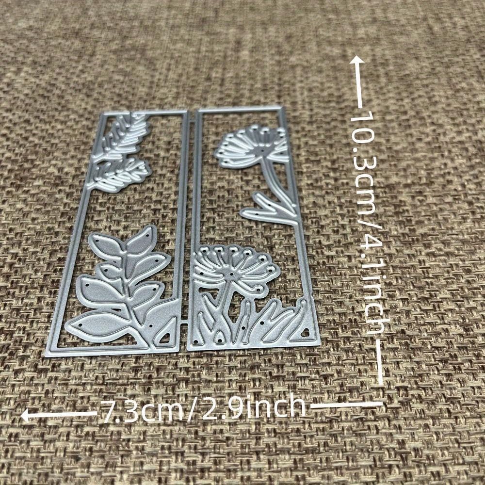 Lapoo 3D Backgrounds Frame Metal Cutting Die for Scrapbooking, New Cutting Dies DIY Album Card Making Decor Paper Craft Metal Die Cuts Party Wedding Decorations (Grass Window 4.1 x 2.9 in)