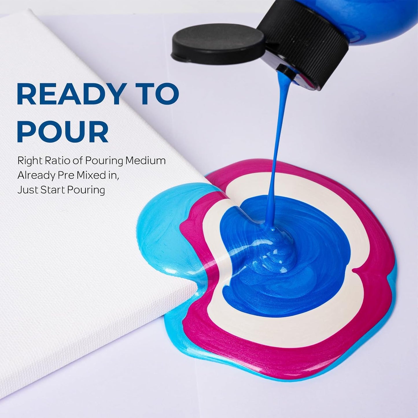 Nicpro 18 Colors 8.45oz Metallic Acrylic Pour Paint Supplies Kit, Large Volume Ready to Pour Premixed High Flow Pouring Paint Set with Silicone Pouring Oil, Gloves, Instructions for Beginner DIY