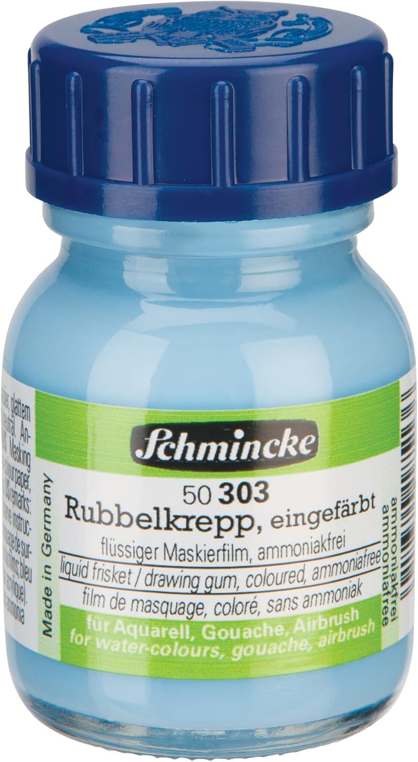 Schmincke - Liquid frisket coloured, 20 ml, 50 303032, colourless masking liquid for opaque areas of paintings on watercolour paper, smooth drawing cardboard, ammonia-free
