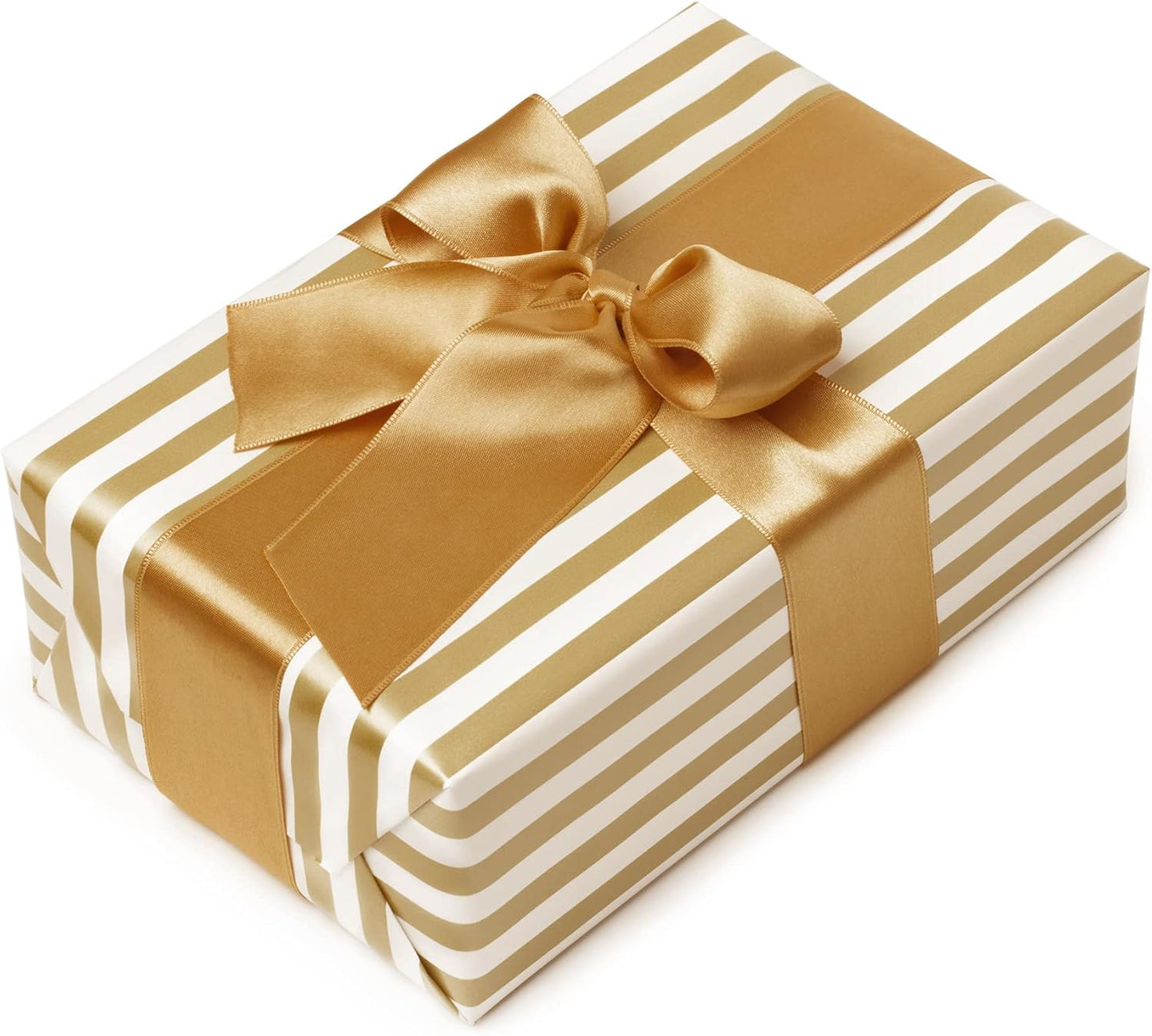 LIUYAXI Old Gold Double Faced Satin Ribbon, 2" X Continuous 25 Yards, Ribbons Perfect for Gift Wrapping Wedding Bouquet Decor DIY Craft Bow Making & Other Projects